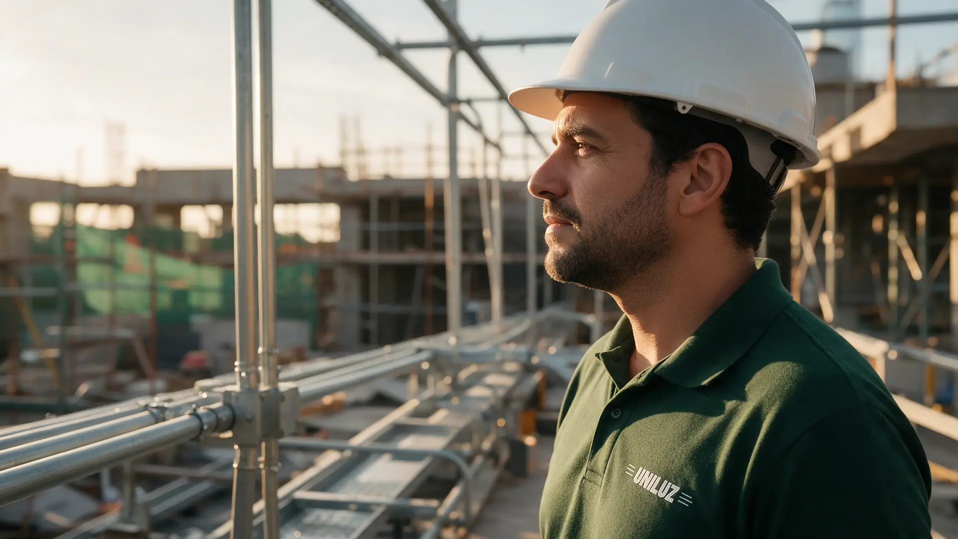 Consultor técnico da Uniluz em uma obra